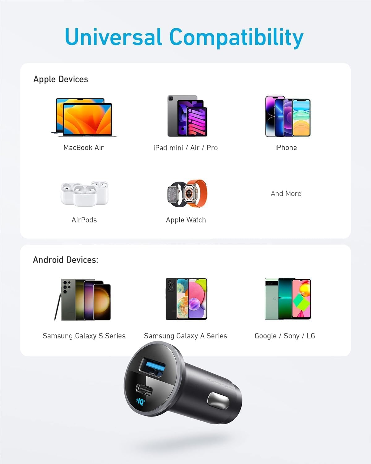 Anker 323 Car Charger 52.5W - product view 6