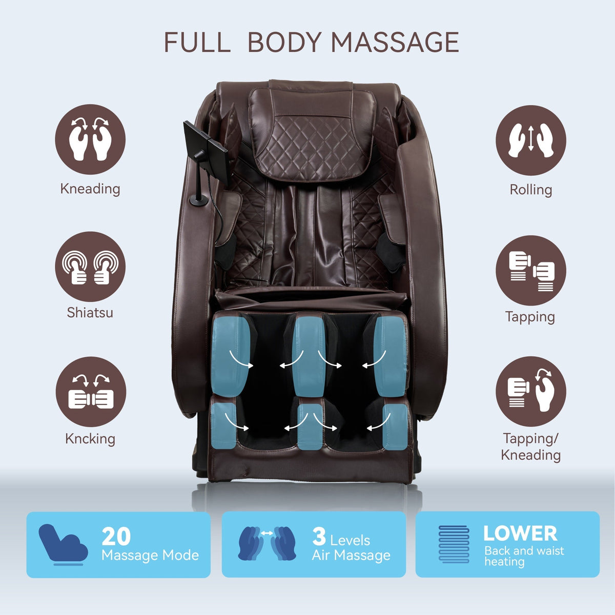 Massage Chairs  Full Body Massage Recliner With Foot Roller,Airbag