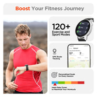 Smartwatch connectivity illustration with smartphone, showing app integration for notifications and fitness.