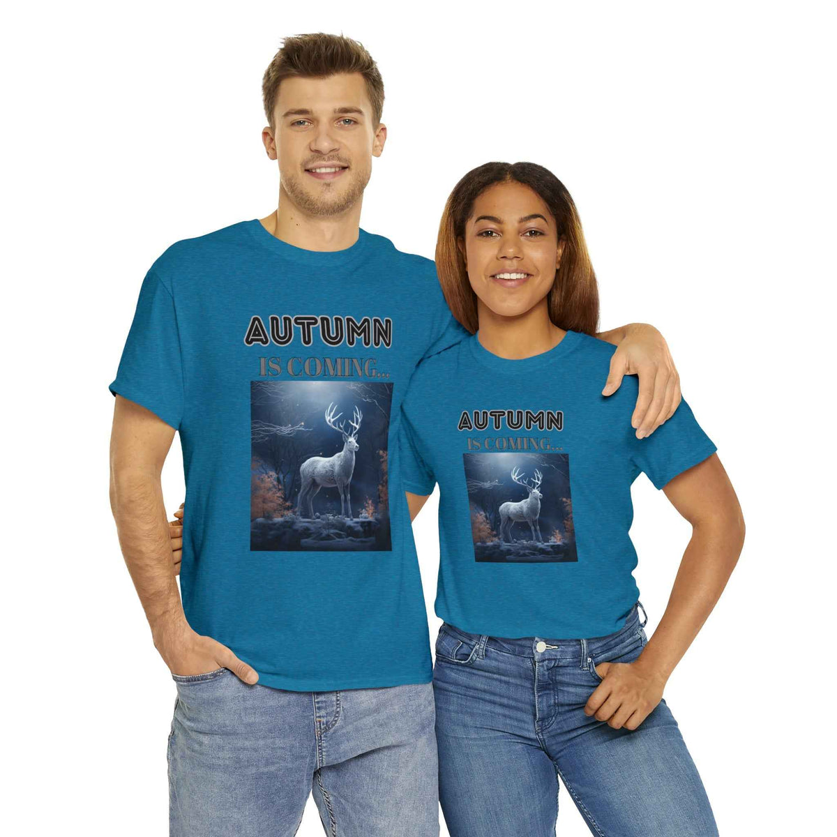 Autumn is coming: Fall Vibes T-shirts | Deer Drinking Brook Leaves Cha