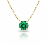 Alira Solitaire Emerald Necklace
