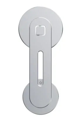 Magnetic phone mount adhered to laptop with a user interacting with both devices.