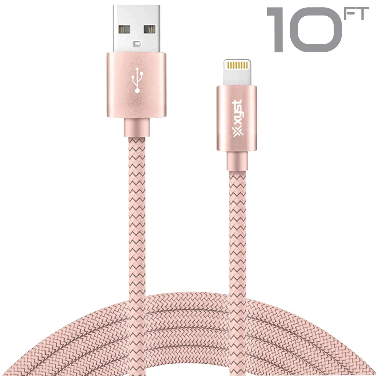 Xyst Charge and Sync USB to Lightning Braided Cable 10Ft - Snagva
