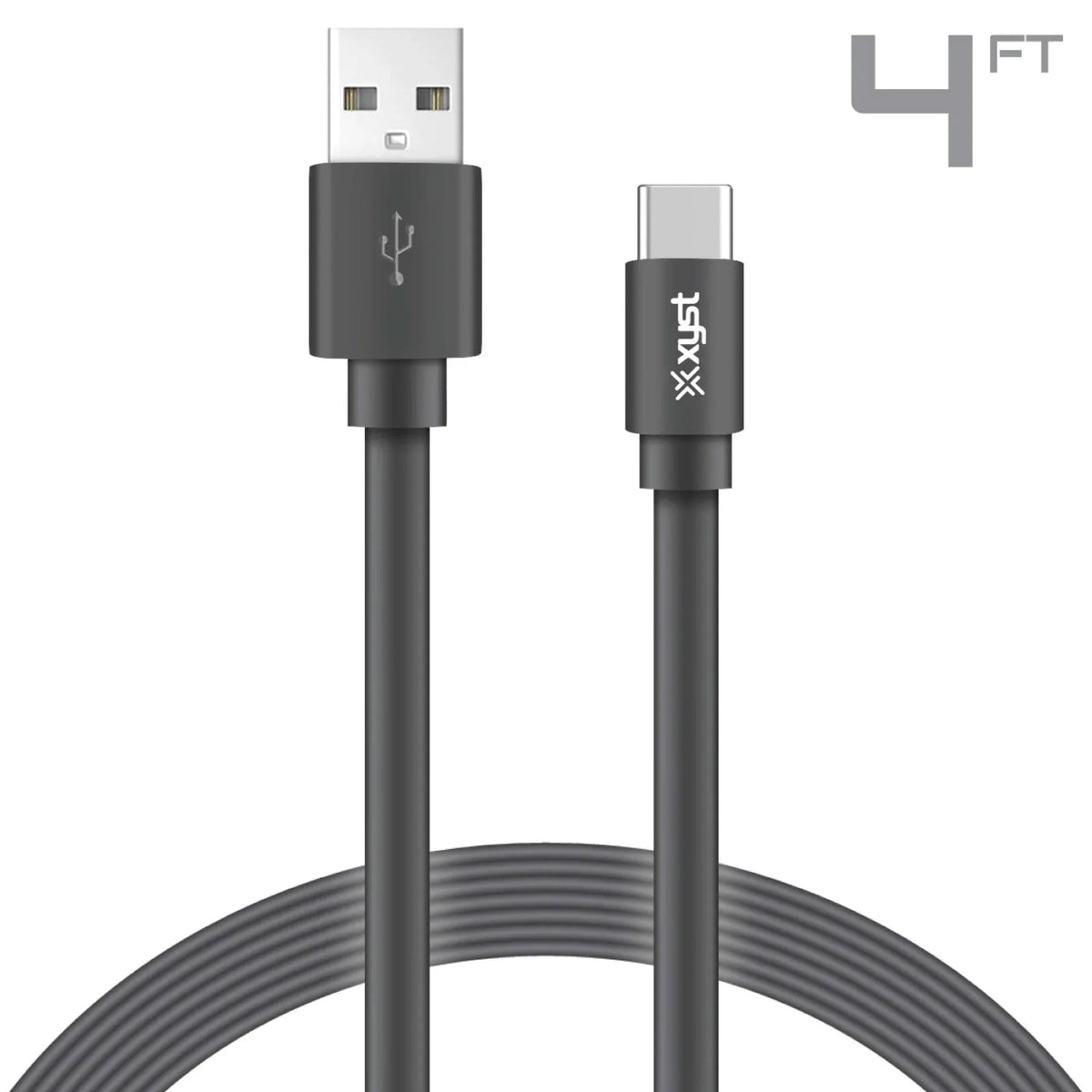 Xyst Charge and Sync USB to USB-C Flat Cable 4Ft - Snagva