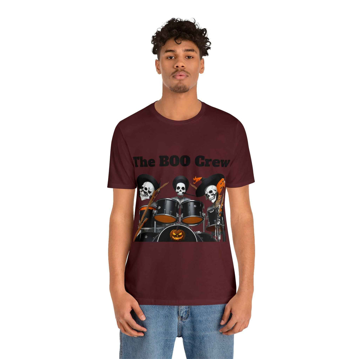 Halloween Boo Crew Skeletons Rock Band Unisex Jersey Short Sleeve Men'