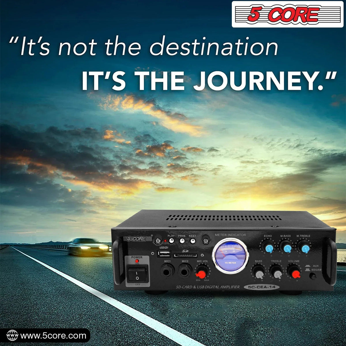 5Core Dual Channel Amplifier Car Audio System 300W Audio Reciver Car - Snagva