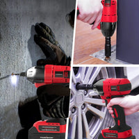 Set of five impact wrench sockets arranged neatly on white background.