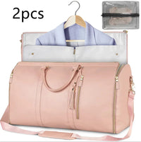 Large Capacity Travel Duffle Bag Women's Handbag Folding Suit Bag Waterproof Clothes Totes - Snagva
