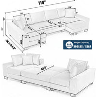 Modern black U-shaped sleeper sofa with plush corduroy upholstery, square arms, and pull-out bed, seats four.