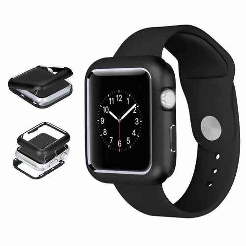 Front and back views of AMZER Armor case displaying design and protection features for Apple Watch Series 4.