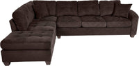 Emilio 2 Piece Reversible Sectional Sofa Chocolate