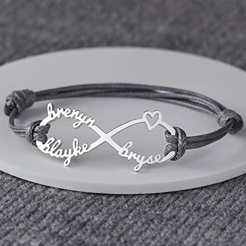 Mom Bracelet With Kids Names, Infinity Bracelet With Names,Mom Jewelry - Snagva