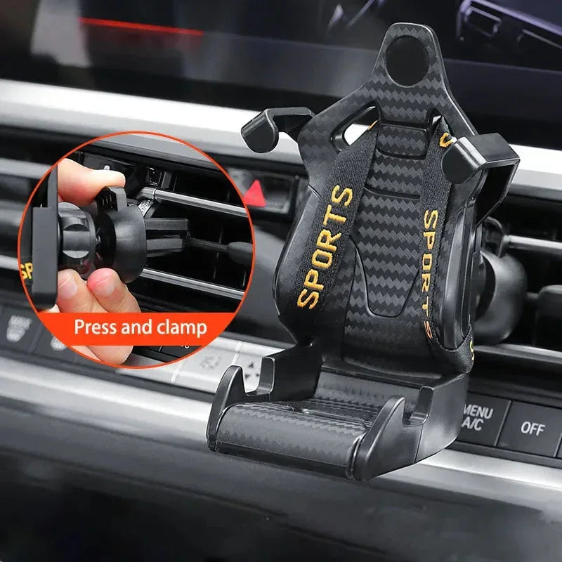 Racing Seat Shape Car Phone Holder Auto Air Vent Mobile Phone Clip 360 - Snagva