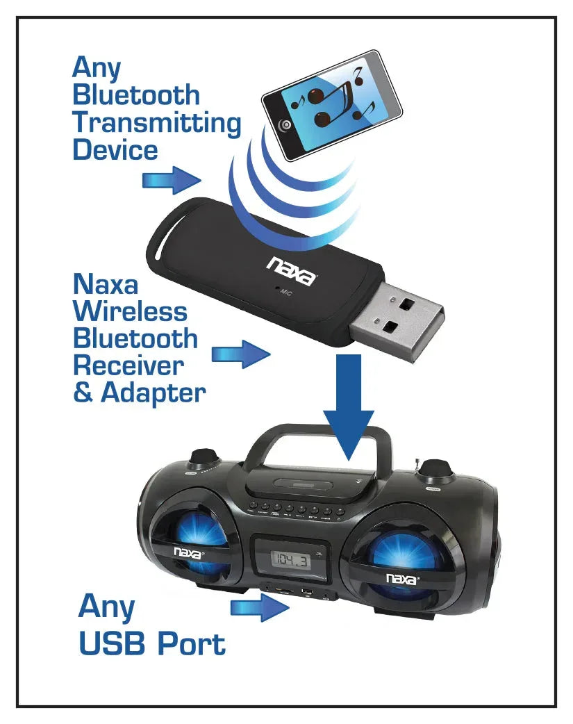 Naxa Wireless Audio Adapter with Bluetooth® for USB Connectors - Snagva