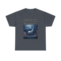 Autumn is coming: Fall Vibes T-shirts | Deer Drinking Brook Leaves Cha