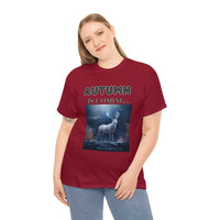 Autumn is coming: Fall Vibes T-shirts | Deer Drinking Brook Leaves Cha