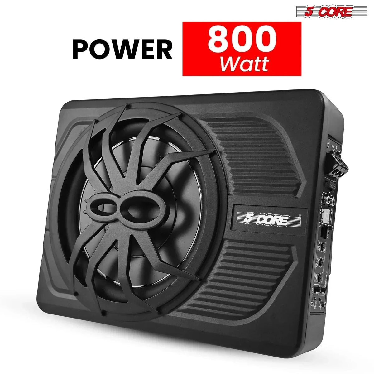 5Core 10 Inch Slim under Seat Car Audio Subwoofer 800W Built in - Snagva