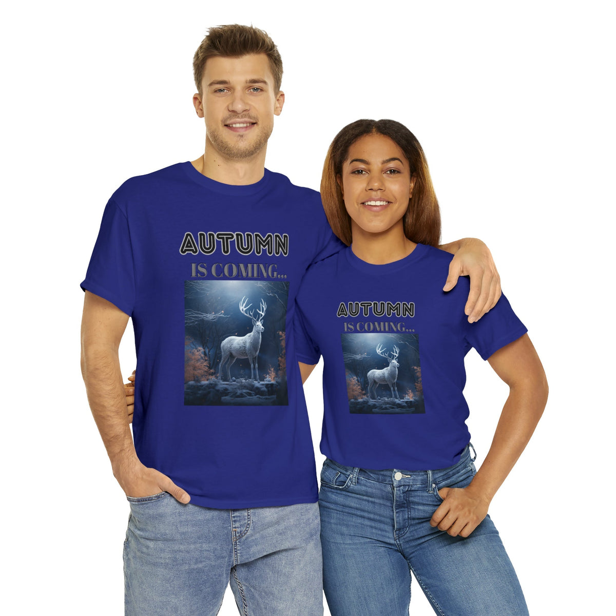 Autumn is coming: Fall Vibes T-shirts | Deer Drinking Brook Leaves Cha