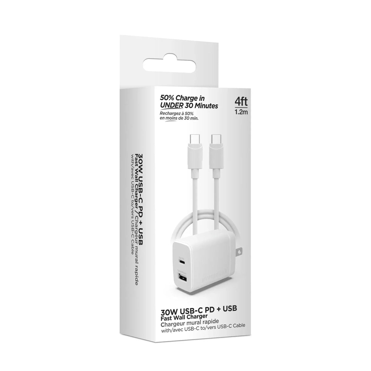 HyperGear 30W PD Dual Wall Charger + USB-C to USB-C - Snagva