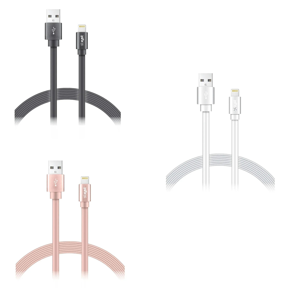 Xyst Charge and Sync USB to Lightning Flat Cable 4Ft - Snagva