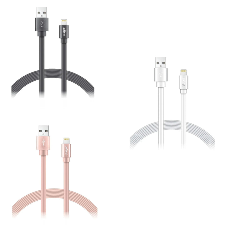 Xyst Charge and Sync USB to Lightning Flat Cable 4Ft - Snagva