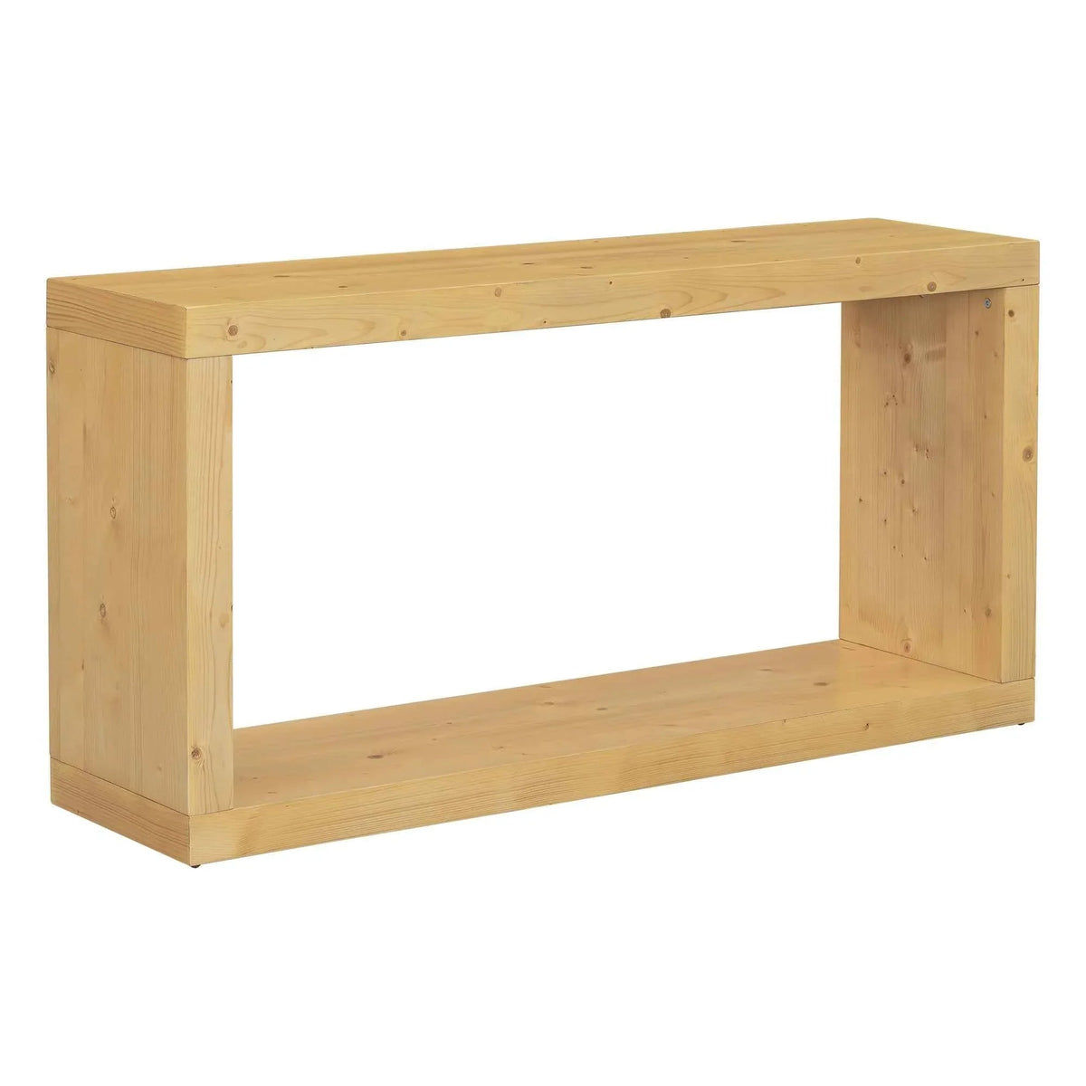 Entrance table featuring square frame design in a minimalistic living space.