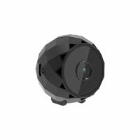 Top view of HD WiFi camera showing lens and buttons on black device.