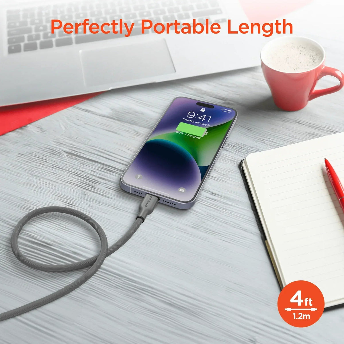 HyperGear Flexi PRO USB-C to Lightning Cable 4ft - Snagva