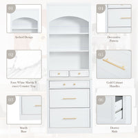 Modern 83.7inch High Kitchen Pantry, Freestanding Tall Kitchen Hutch