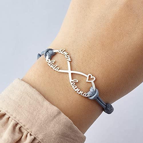 Mom Bracelet With Kids Names, Infinity Bracelet With Names,Mom Jewelry - Snagva