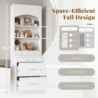 Modern 83.7inch High Kitchen Pantry, Freestanding Tall Kitchen Hutch