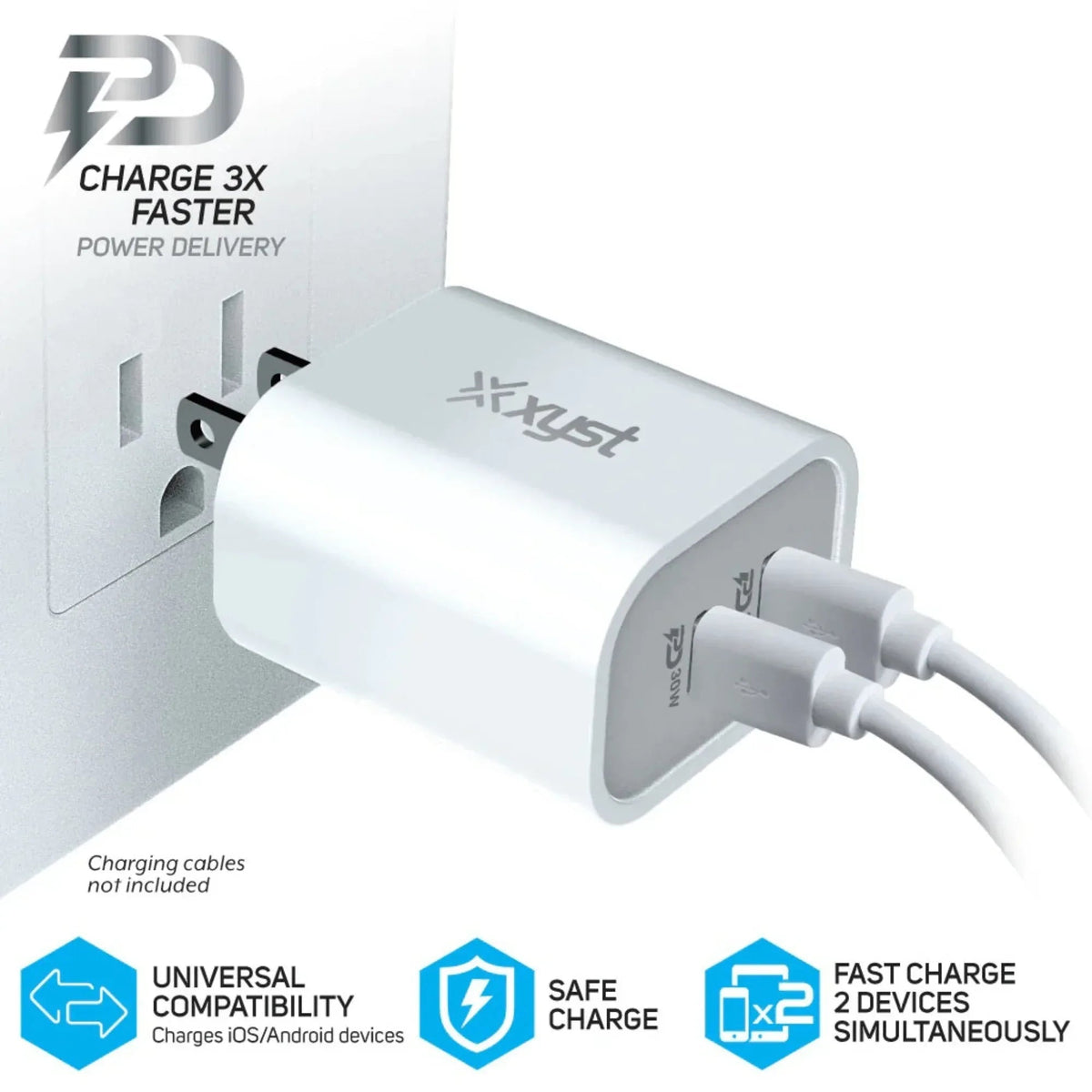 Xyst 30-Watt Dual USB-C Wall Charger - Snagva