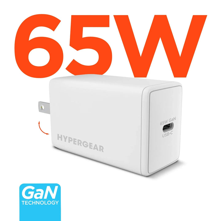 HyperGear SpeedBoost 65W USB-C PD PPS GaN Laptop Charger - Snagva
