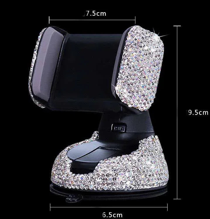 Multifunctional Air Outlet Diamond-encrusted Car Phone Holder - Snagva