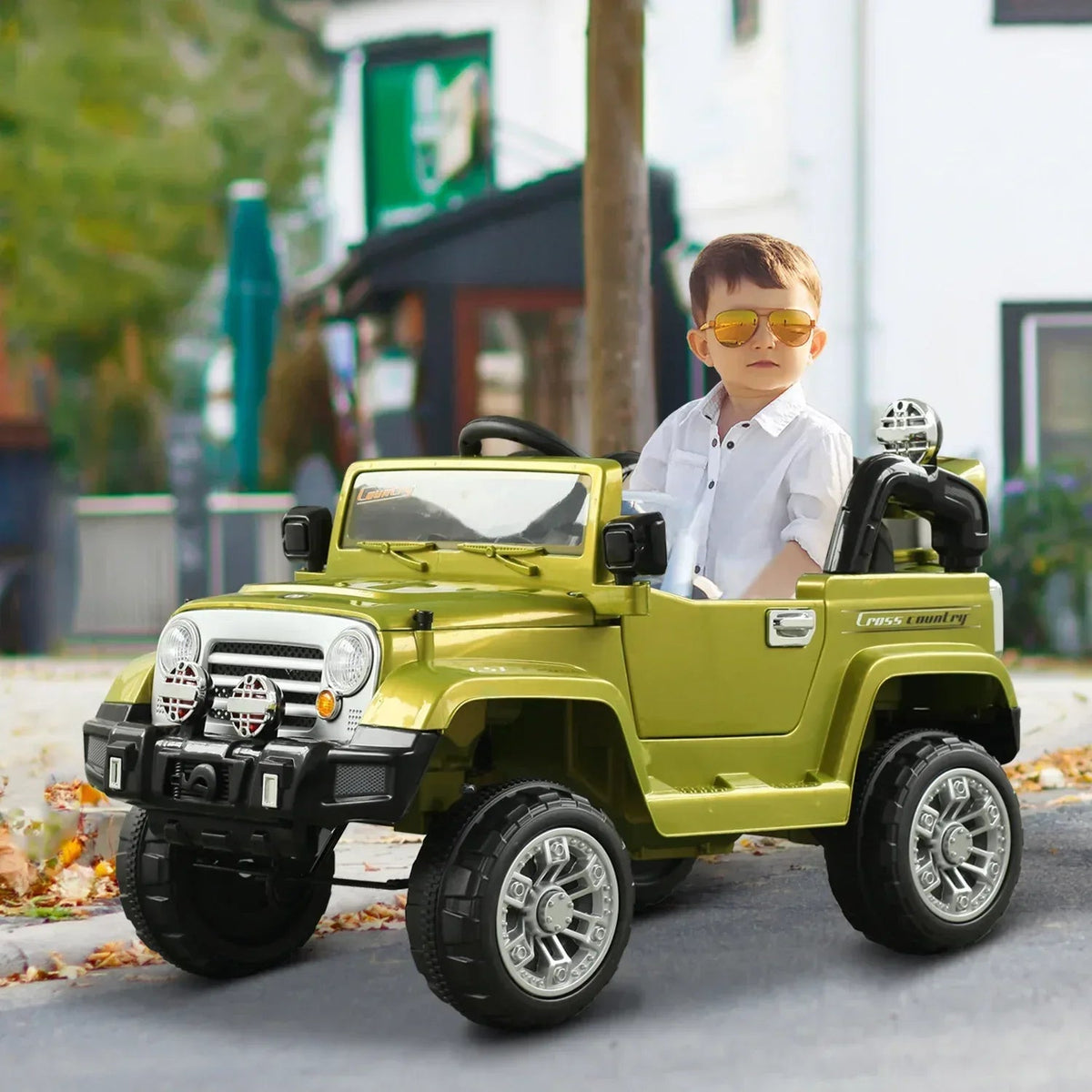 Aosom 12V Kids Electric Ride On Toy Truck Jeep Car With Remote Control - Snagva
