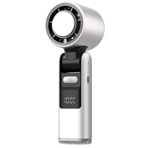 Ice Cool Turbo Mini Fan with Digital Display – USB Rechargeable & - Snagva