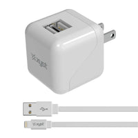 Xyst 2.4-Amp Dual USB Wall Charger With 4Ft Lightning Cable - Snagva