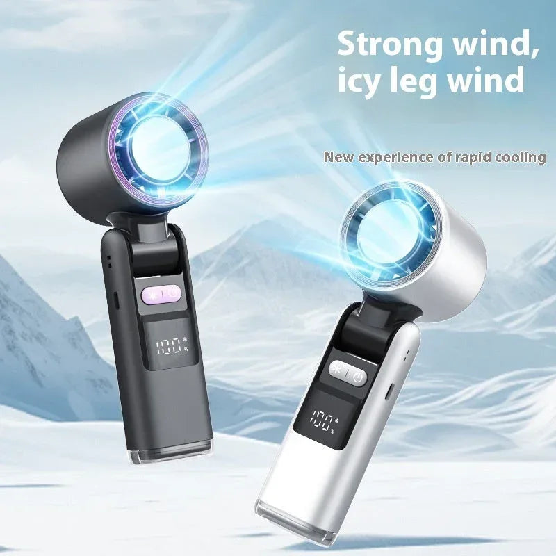 Ice Cool Turbo Mini Fan with Digital Display – USB Rechargeable & - Snagva