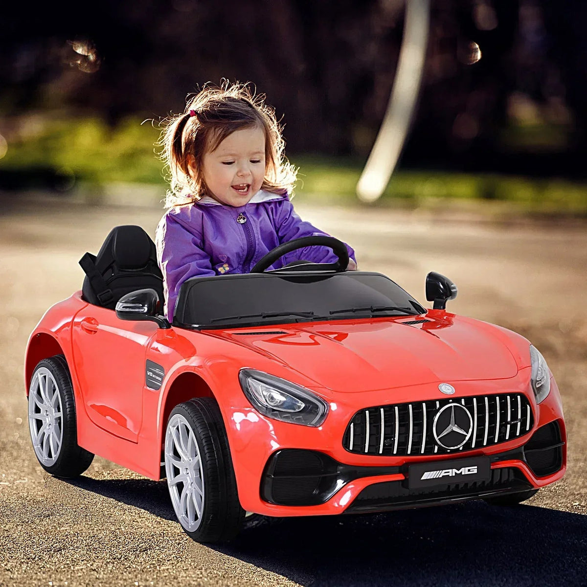 Aosom 12V Licensed Mercedez Kids Ride On Car 2 Seater With Parental - Snagva