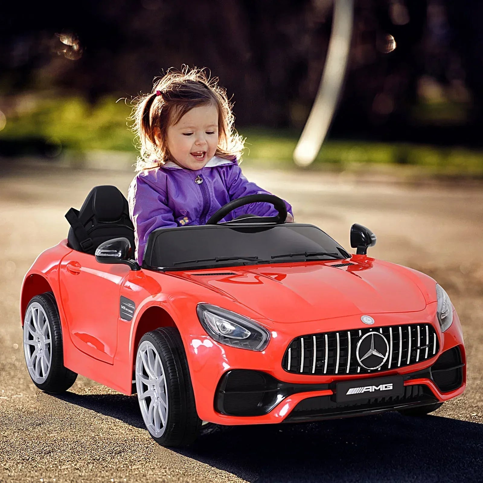 Aosom 12V Licensed Mercedez Kids Ride On Car 2 Seater With Parental - Snagva