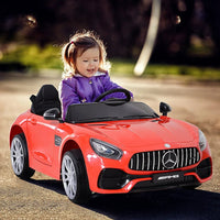 Aosom 12V Licensed Mercedez Kids Ride On Car 2 Seater With Parental - Snagva