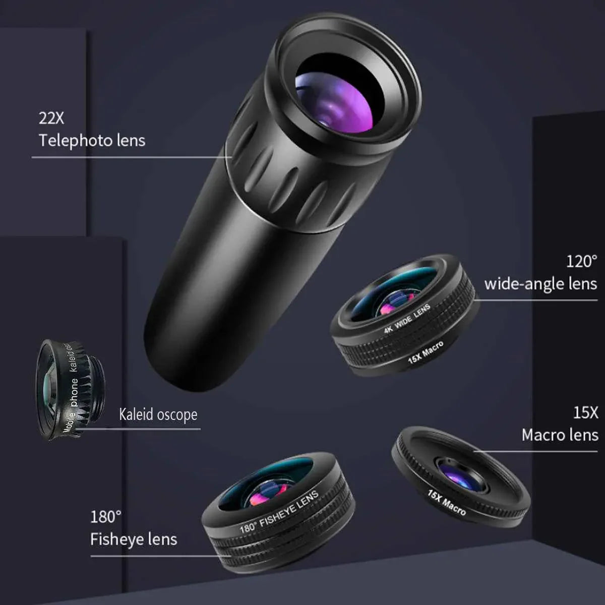A compact 4K photography bundle with camera, lenses, and accessories arranged neatly on a light surface.