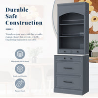 Modern 83.7inch High Kitchen Pantry, Freestanding Tall Kitchen Hutch