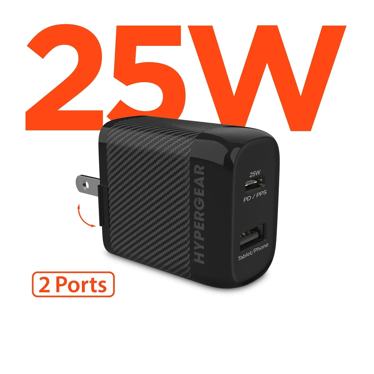 HyperGear SpeedBoost 25W USB-C PD + 12W USB Fast Wall Charger with PPS - Snagva