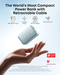 Anker Nano Power Bank (10K, 45W, Built-In Retractable USB-C Cable) - Snagva