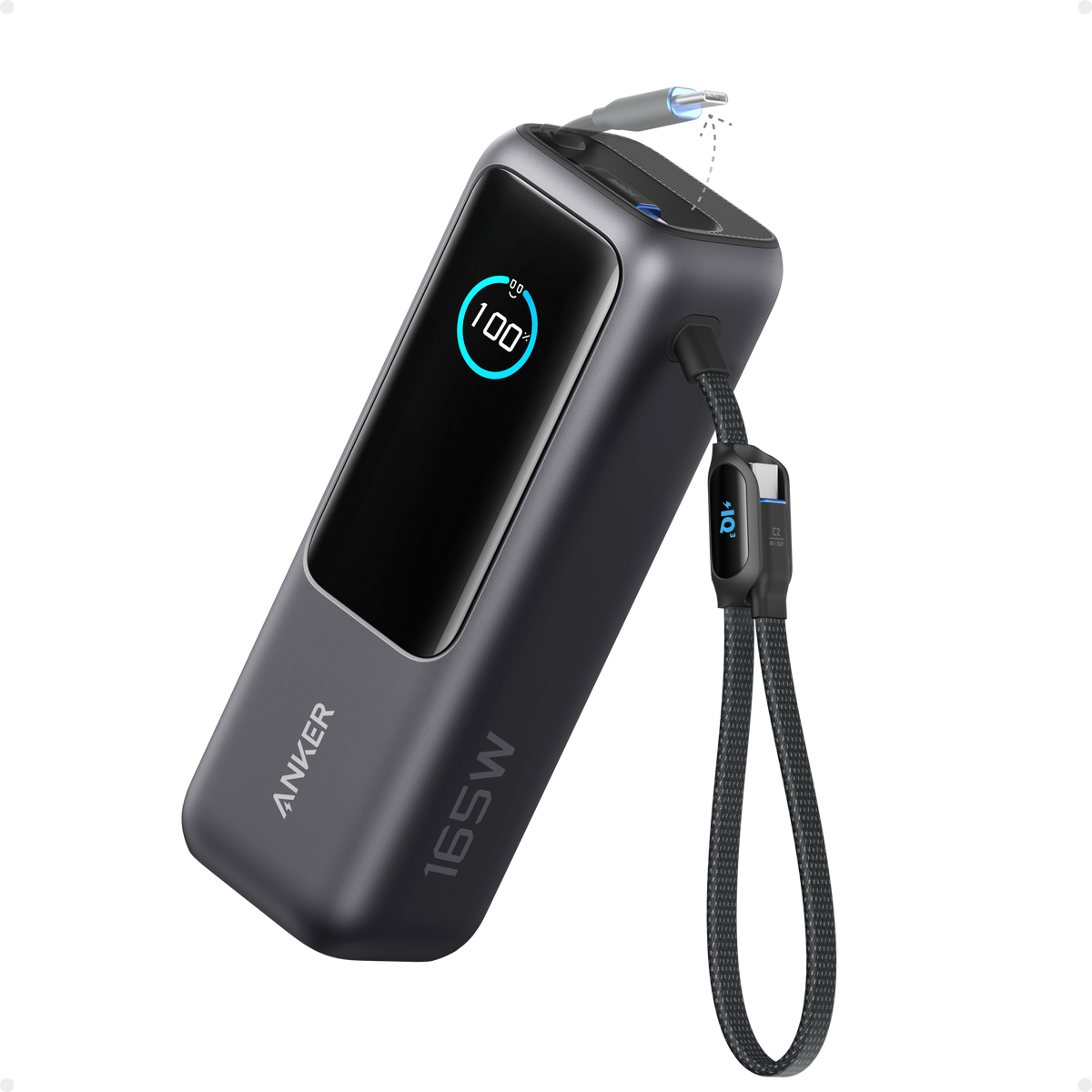 Anker Laptop Power Bank 25K 165W with retractable cables