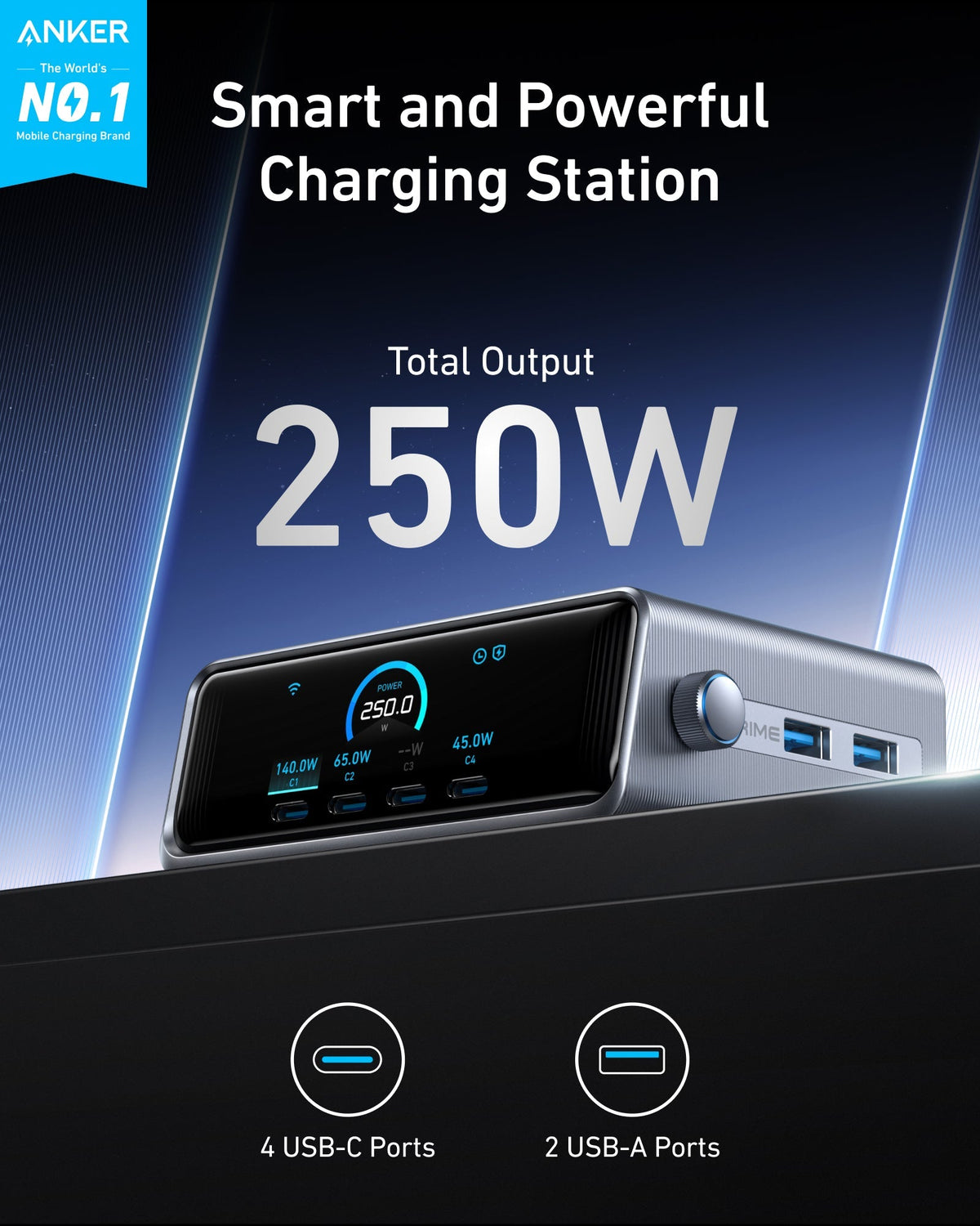 Anker Prime Charger 250W 6 Ports - product view 2