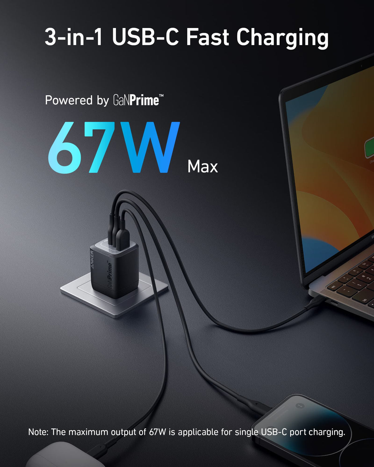 Anker Prime 67W GaN Wall Charger - product view 2