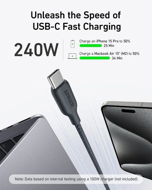 Anker <b>543</b> USB-C to USB-C Cable (Bio-Braided,6 ft) - Snagva
