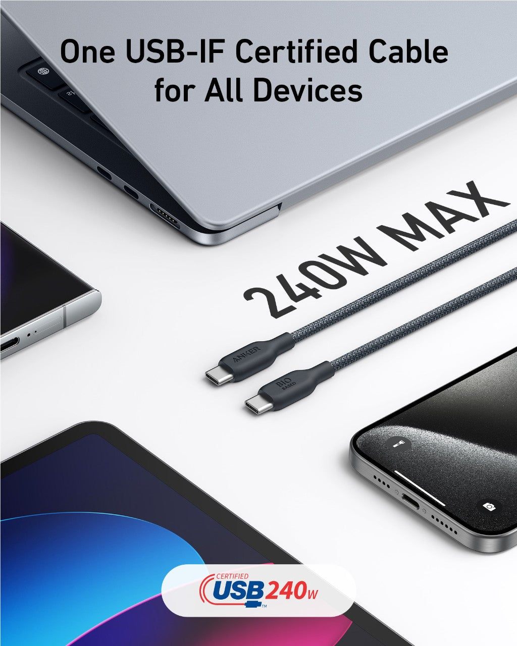 Anker 543 USB-C Cable 240W 10 ft - product view 2